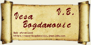 Vesa Bogdanović vizit kartica